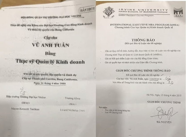 Phó Tổng giám đốc của Bảo hiểm Bảo Minh Vũ Anh Tuấn bị 'tố' dùng bằng thạc sỹ dởm