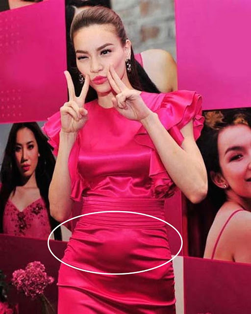 Eo 54 cm như Ngọc Trinh vẫn lộ bụng dưới ngấn mỡ như thường