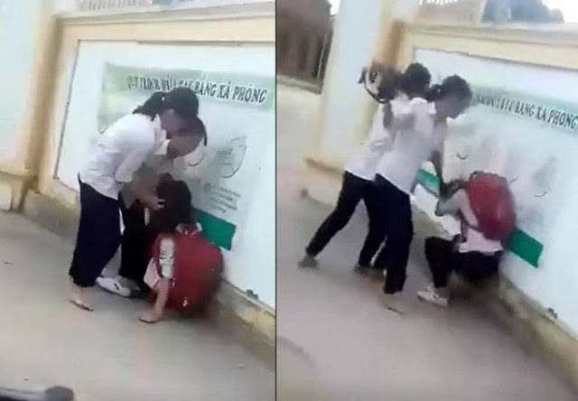 Vì chê mẫu áo mới ra mỏng, không phù hợp, một nữ sinh lớp 8 ở huyện Anh Sơn, Nghệ An đã bị nhóm bạn nữ cùng trường đánh hội đồng ngay trước cổng trường.