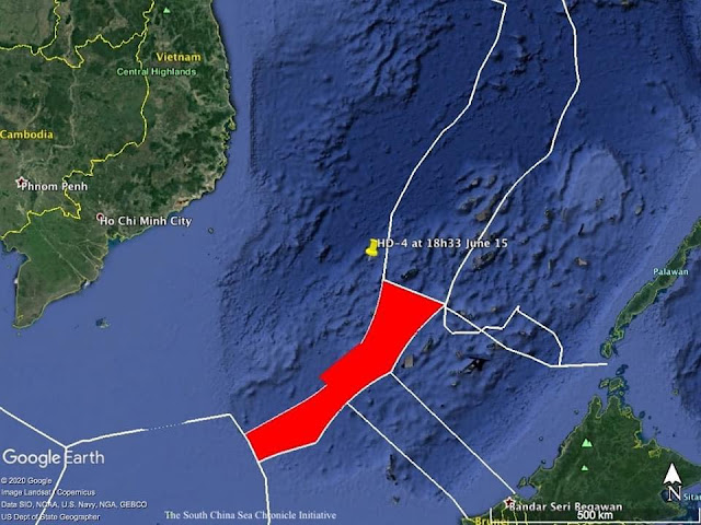 Tàu Hải Dương 4 đã vào bên trong EEZ Việt Nam