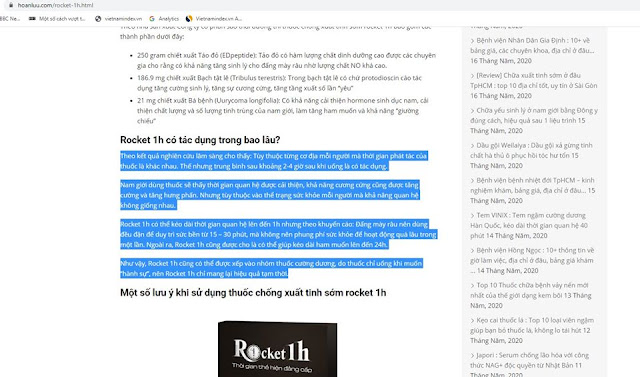 Rocket của công ty Sao Thái Dương đang quảng cáo như ‘thần dược’, ‘thuốc kích dục’