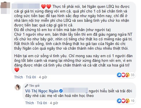 Ngân 98 yêu cầu Facebooker vô văn hóa học tập comment ‘chỉ ở nhà nội trợ và sex bằng tình yêu’